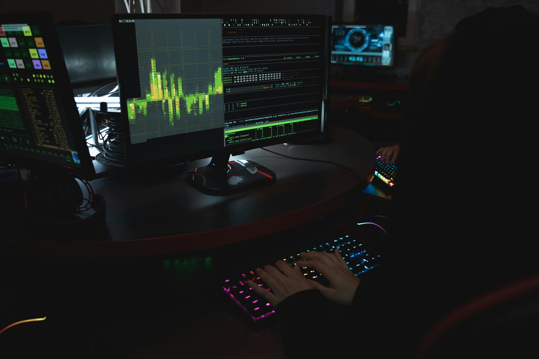 Especialista realizando pruebas técnicas de seguridad sobre un entorno de trabajo